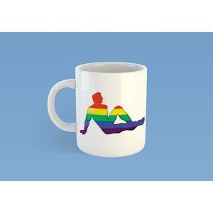 Rainbow Gay Man Mug Mudflap rainbow 11 oz mug gay pride gift